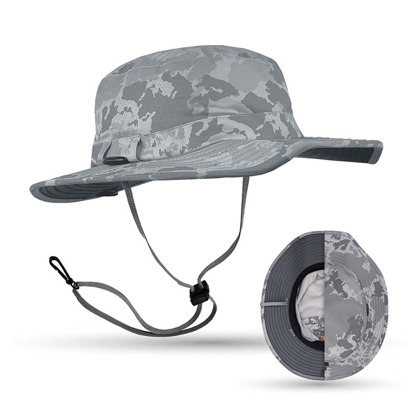 The landhawk V2 in Altas camo Air vent boonie crown sun hat- top and side view