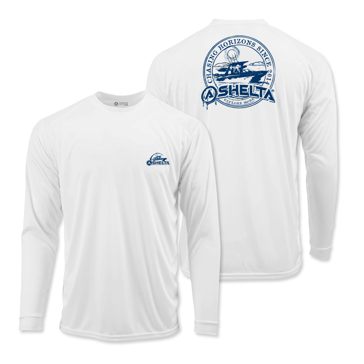 Horizon logo sun shirt in white