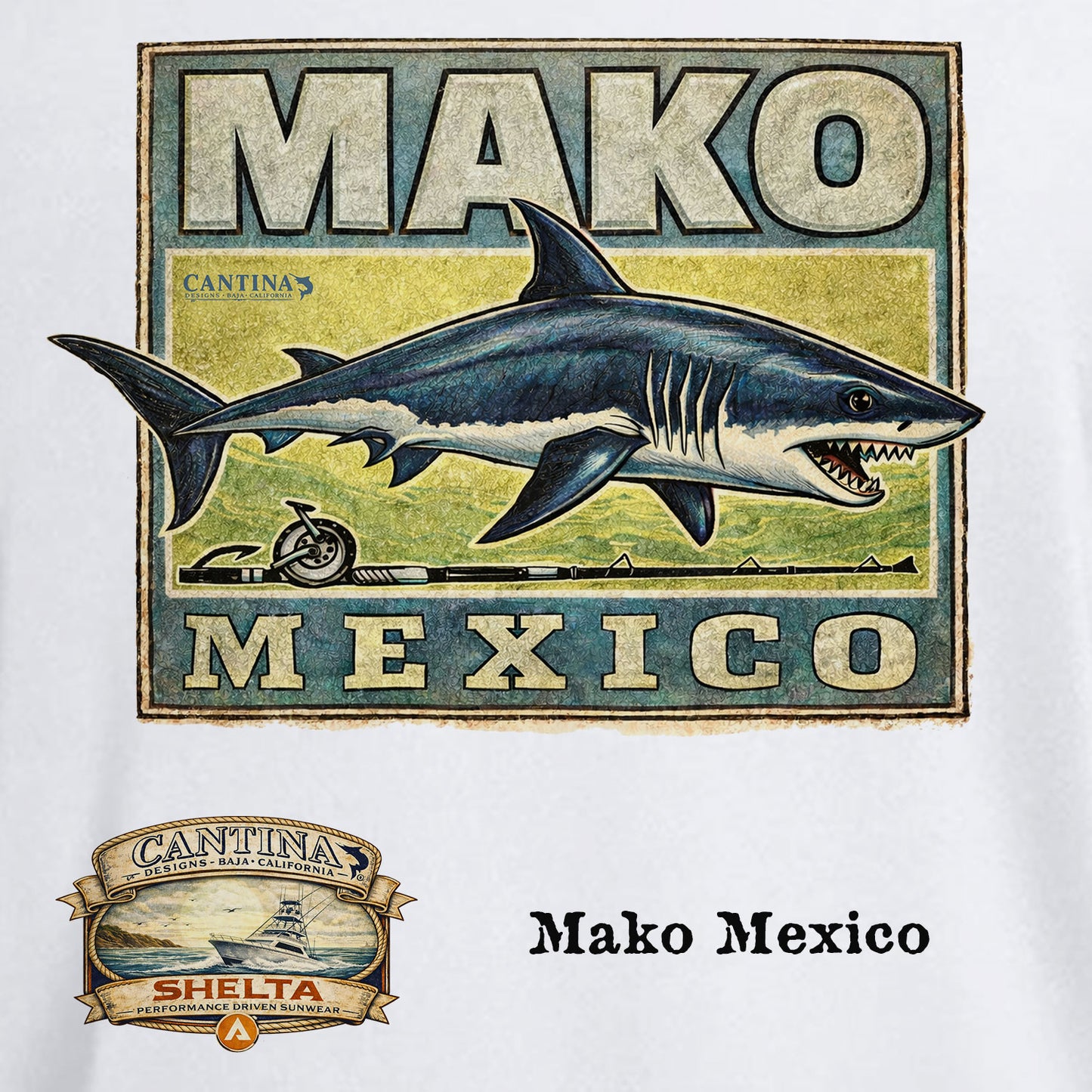 Mako Mexico logo with shark illustration on a white background