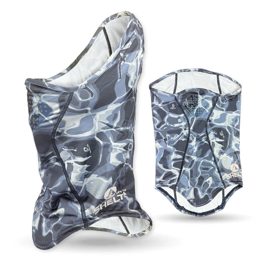 Shelta Face Gaiter in Dark Water Camo Color