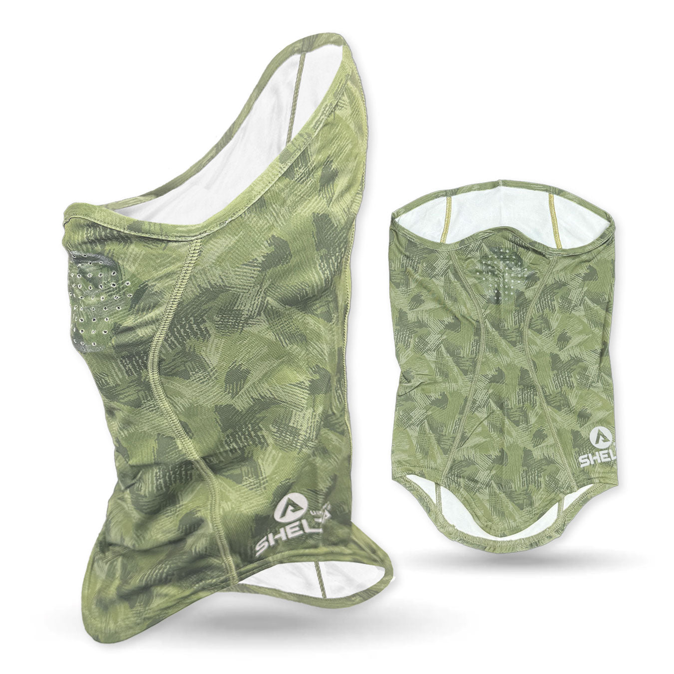 Shelta Face Gaitor in Palm Green color