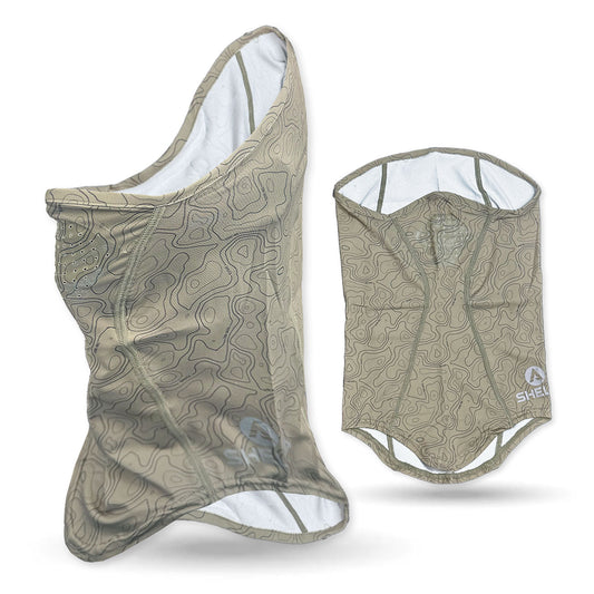 Shelta face gaitor in Khaki terrain color