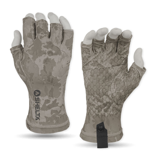 Shelta fingerless sun gloves in Brush Camo color