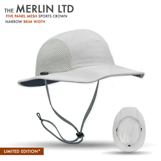 The Merlin LTD features the same five-panel crown, brim profile, and performance-driven design as the Falcon, but substitutes mesh for the Falcon’s Air-Vent side panels—ideal for those willing to trade a bit of sun protection for significantly enhanced airflow. Its advanced construction integrates interior moisture-wicking mesh panels and a hydrophilic headband engineered to pull sweat away from the skin and accelerate evaporation