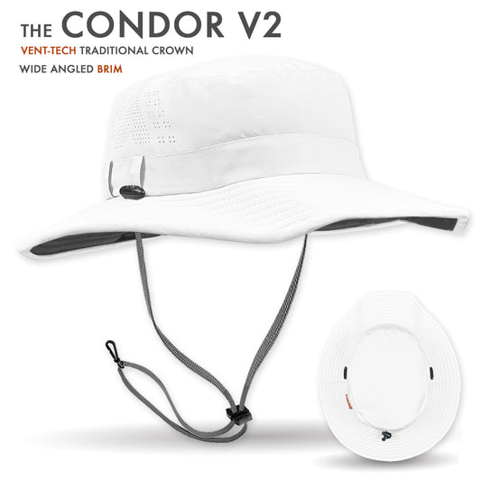 The Condor V2 Performance Sun Hat in Bright White