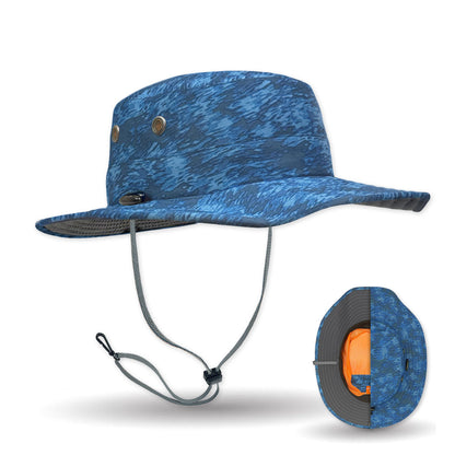 The Seahawk V2 Performance Sun Hat in Sea Blue print color
