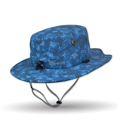 The Seahawk V2 Performance Sun Hat in Sea Blue print color