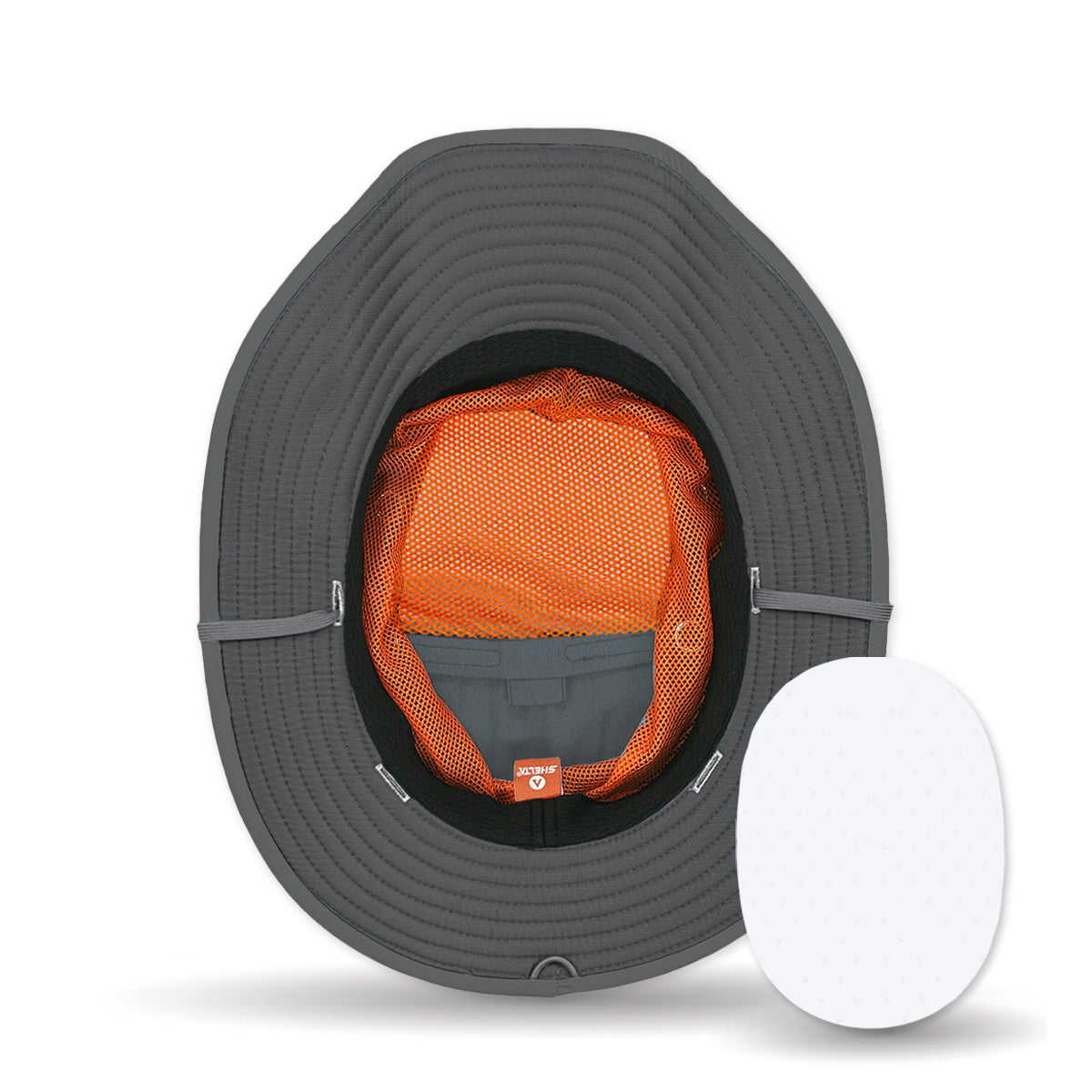 The Seahawk V2 Performance Sun Hat in Storm Grey color bottom view