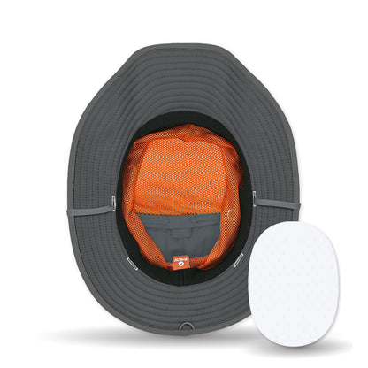 The Seahawk V2 Performance Sun Hat in Storm Grey color bottom view