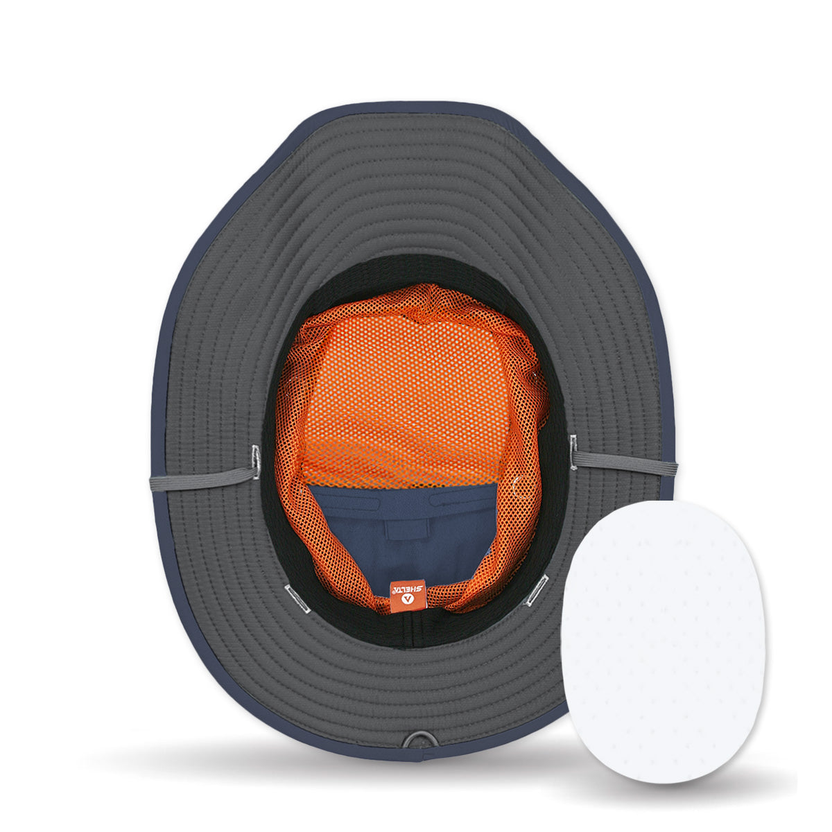 The Seahawk V2 Performance Sun Hat in Patrol Navy color bottom view