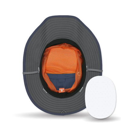 The Seahawk V2 Performance Sun Hat in Patrol Navy color bottom view