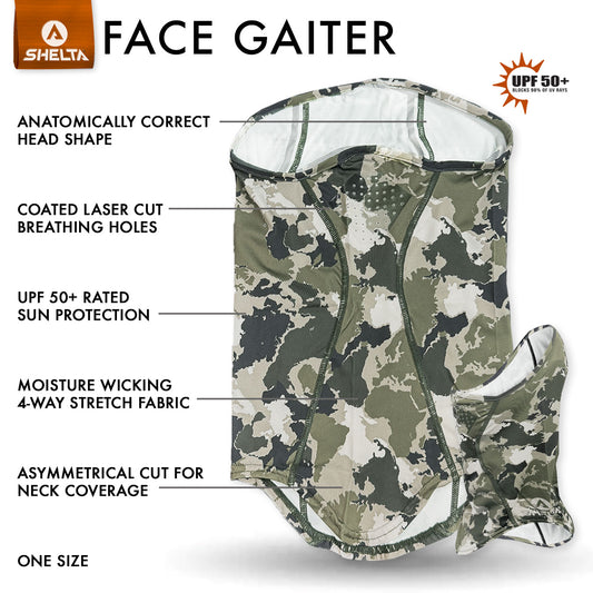 Shelta Face Gaitor in KO Camo Color