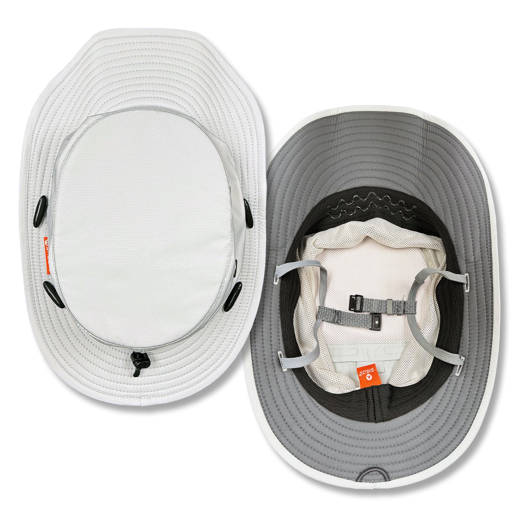Bottom view of how four hole chin strap works