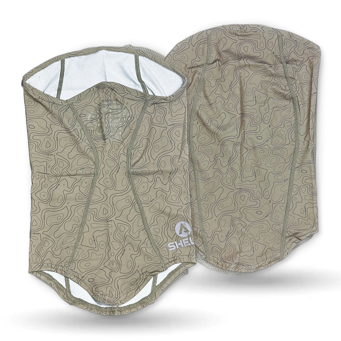 Shelta face gaitor in Khaki terrain color