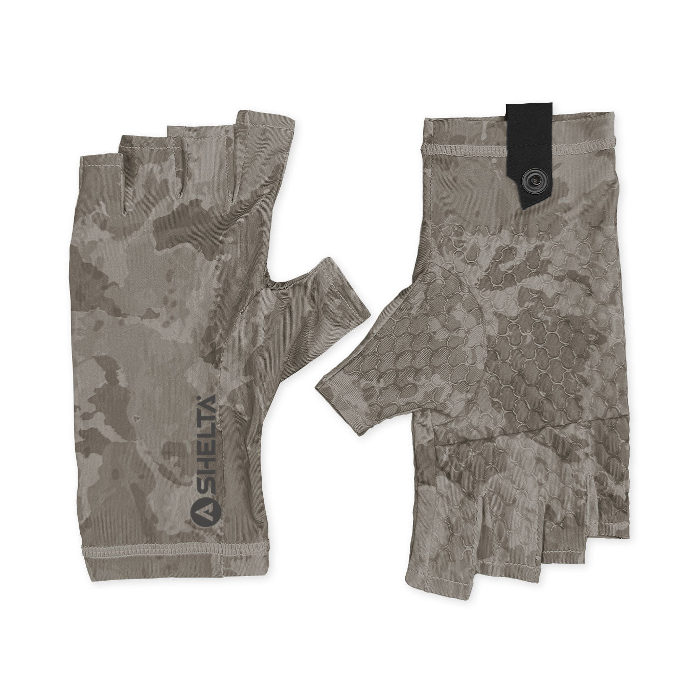 Shelta fingerless sun gloves in Brush Camo color