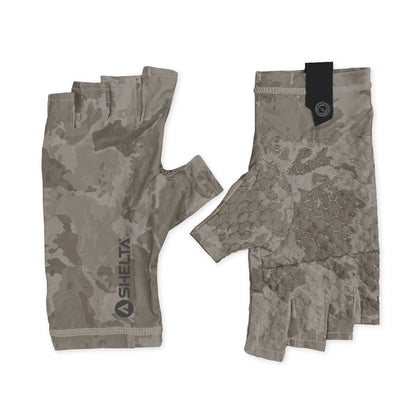 Shelta fingerless sun gloves in Brush Camo color