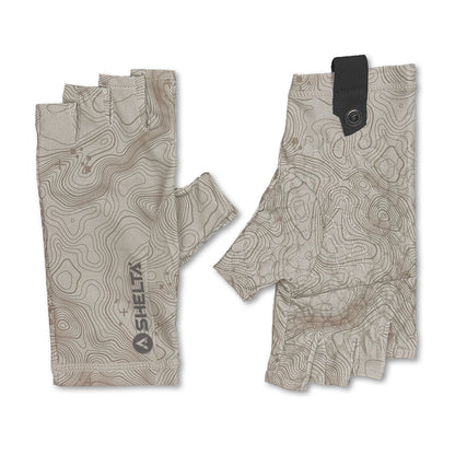 Shelta Fingerless sun gloves in trail guide color