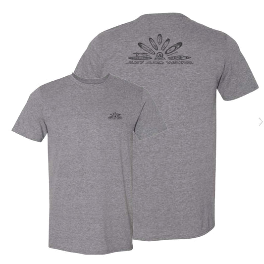 Shelta Just add water logo short sleeve tee shirt in Heather Grey color