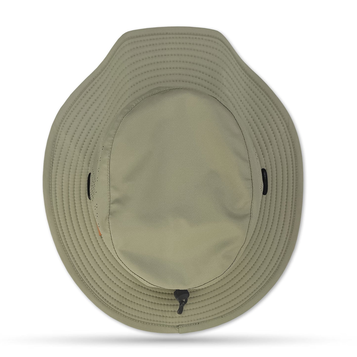 Beige bucket hat on a white background