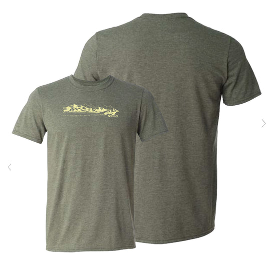 Shelta No Beach Our of Reach Logo tee shirt in Heather Olive