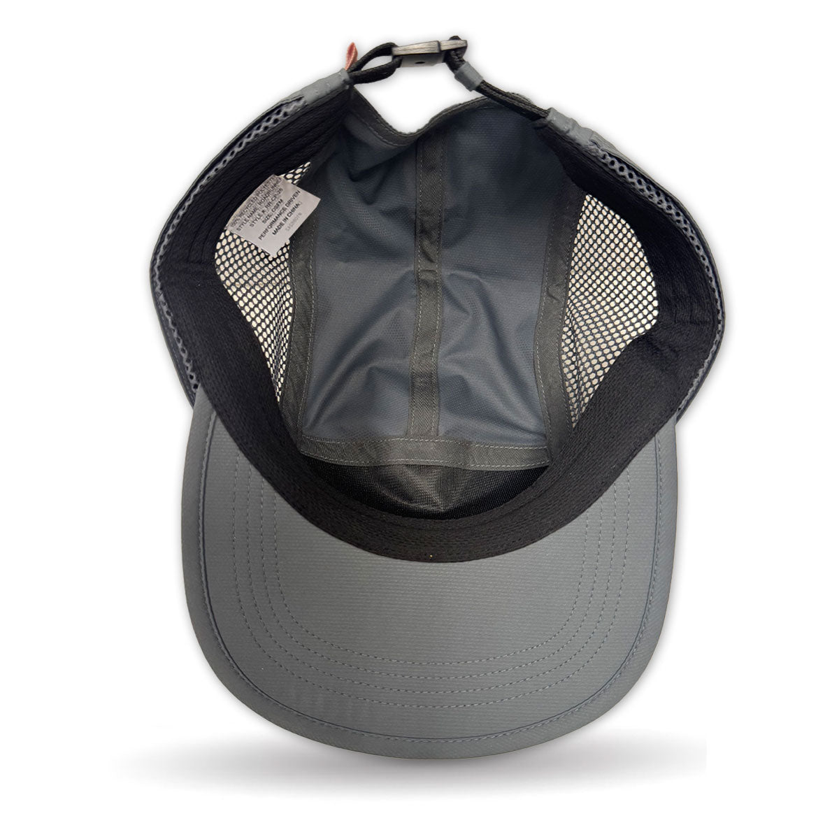 Gray cap with mesh back on a white background
