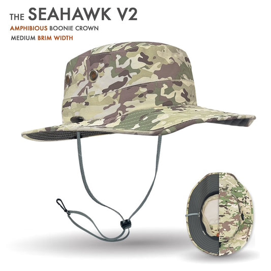 Camouflage Shelta boonie hat with medium brim width on a white background