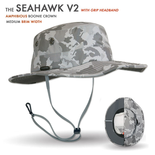 Camouflage hat with grip headband on a white background