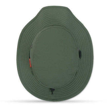Green bucket hat on a white background