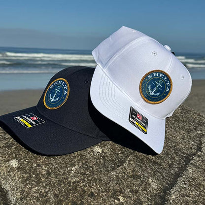 The Shelta Blue Seas Cap In Navy and white