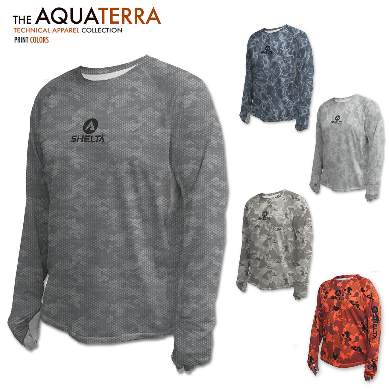 The Aquaterra Crew neck is engineered & built with sun protection, function, and durability in mind. Truly amphibious these technical tops work as well in the water as on land. Offering features consistent with Shelta core values and innovation goals. UPF 50+ UV protection, the highest rating given. Blocks 98% of UVA/UVB radiation.