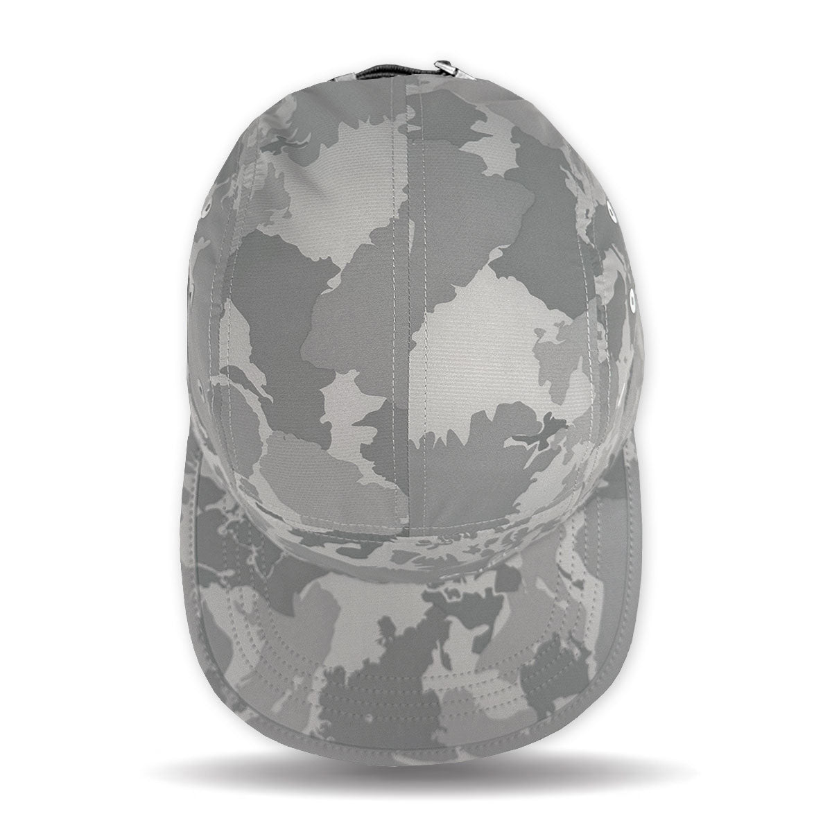 Camouflage-patterned cap on a white background