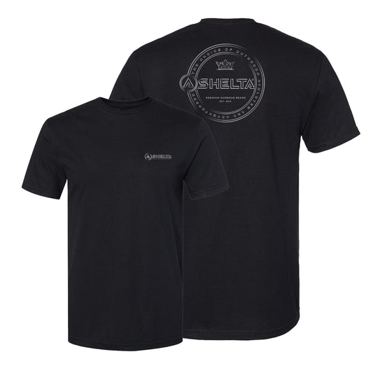 Shelta Short Sleeve tee shirt premium  logo in pitch black color