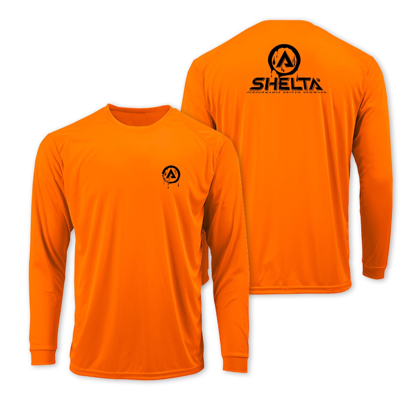 The Shelta L/S Drip Logo sun shirt  in Orange