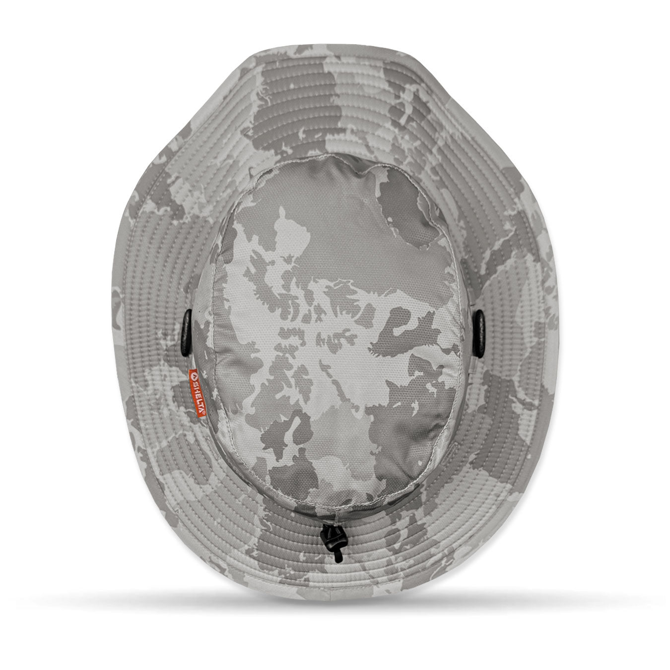 Camouflage-patterned hat on a white background