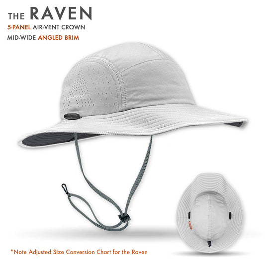 SIlver sun hat with air-vent crown and angled brim on a white background