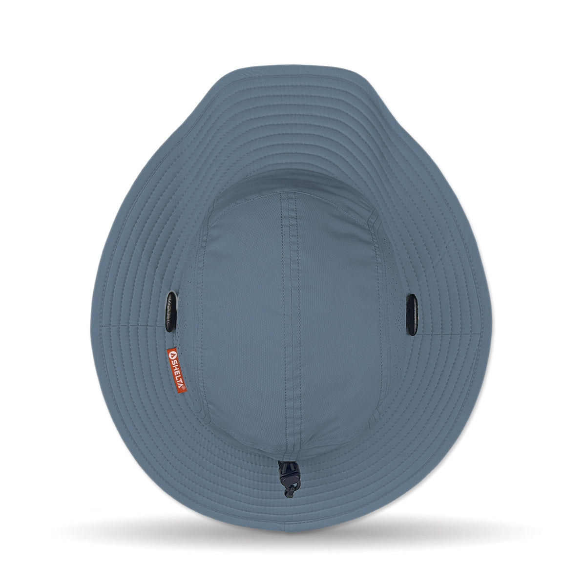 Blue bucket hat on a white background