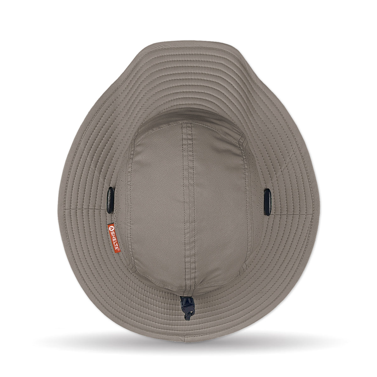 Beige bucket hat on a white background