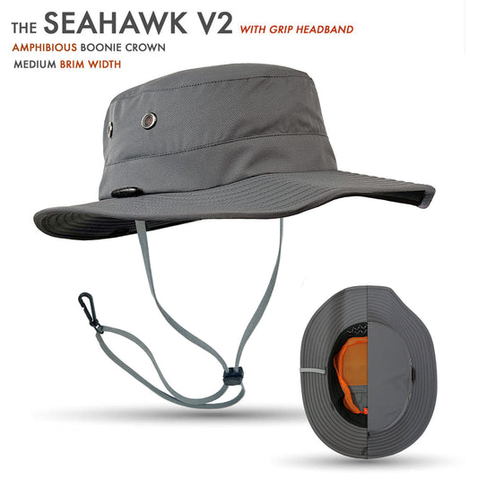 Gray SEAHAWK V2 boonie hat with grip headband on a white background