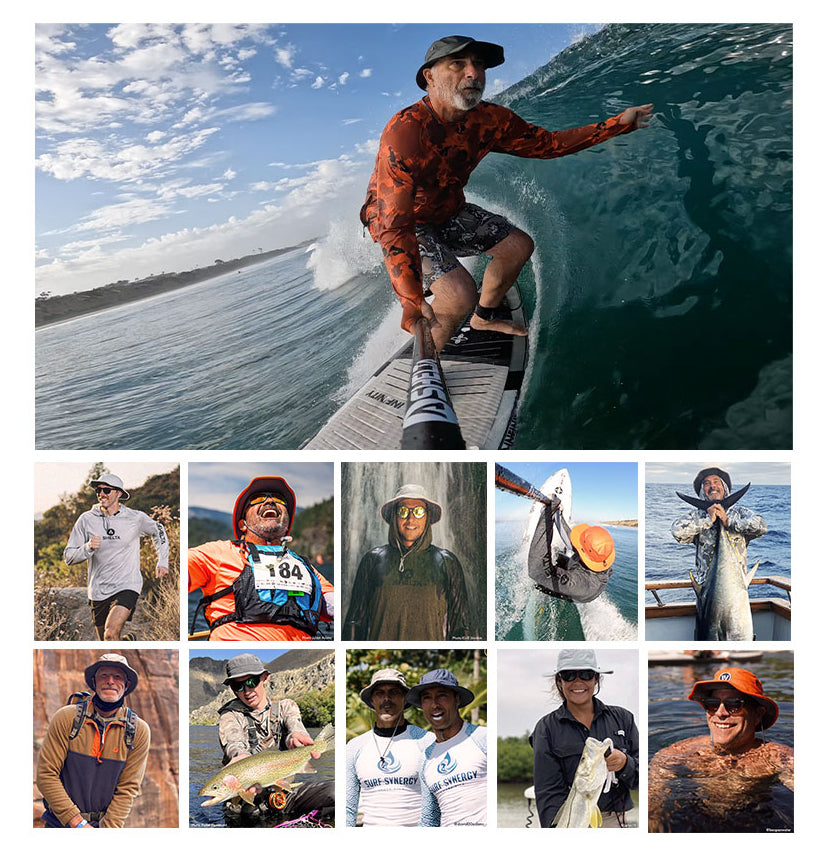 Born from Necessity.
Every great product begins with a problem.

For Shelta founder and lifelong waterman Jurgen Schulz, that problem was simple: no sun hat could keep up. They folded in the wind, sagged when wet, blocked his vision, and weren't built for the demands of an active life outdoors.

So he built one.

Years of relentless testing, refinement, and real-world field use led to the invention of the patented No Flop® Brim—a breakthrough that holds its shape in wind, water, and motion.

But Shelta was 