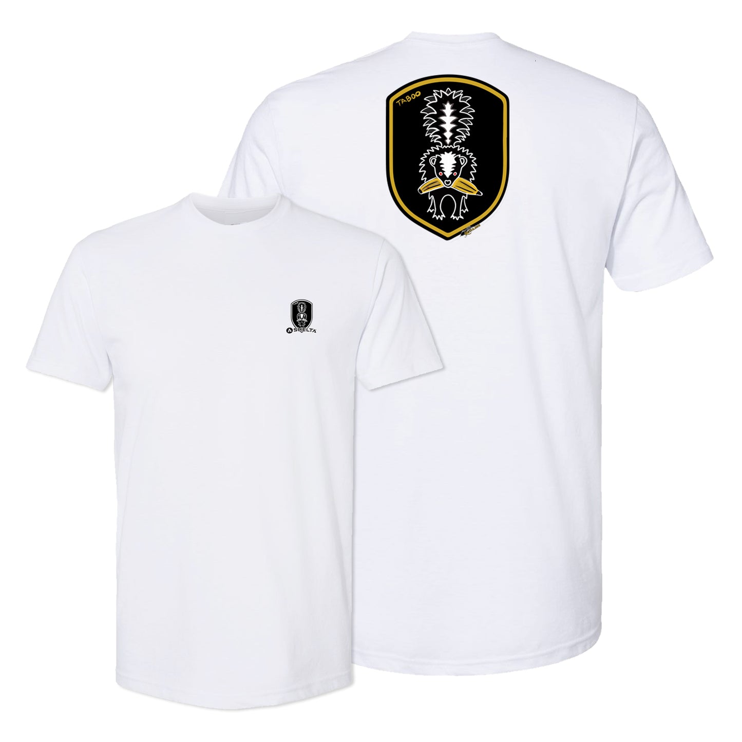 Shelta Short Sleeve tee shirt Taboo collection logo in White Color