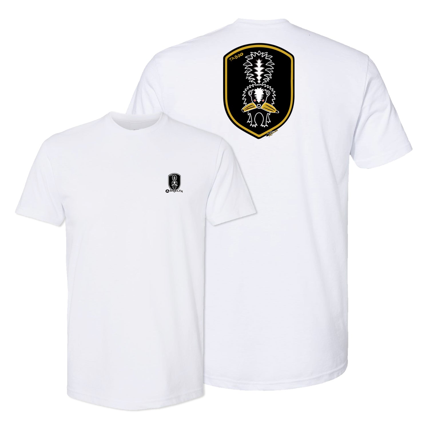 Shelta Short Sleeve tee shirt Taboo collection logo in White Color