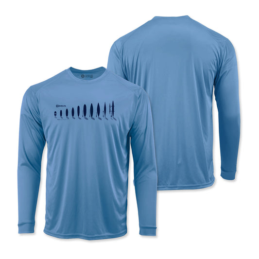 water craft logo on a long sleeve sun shirt