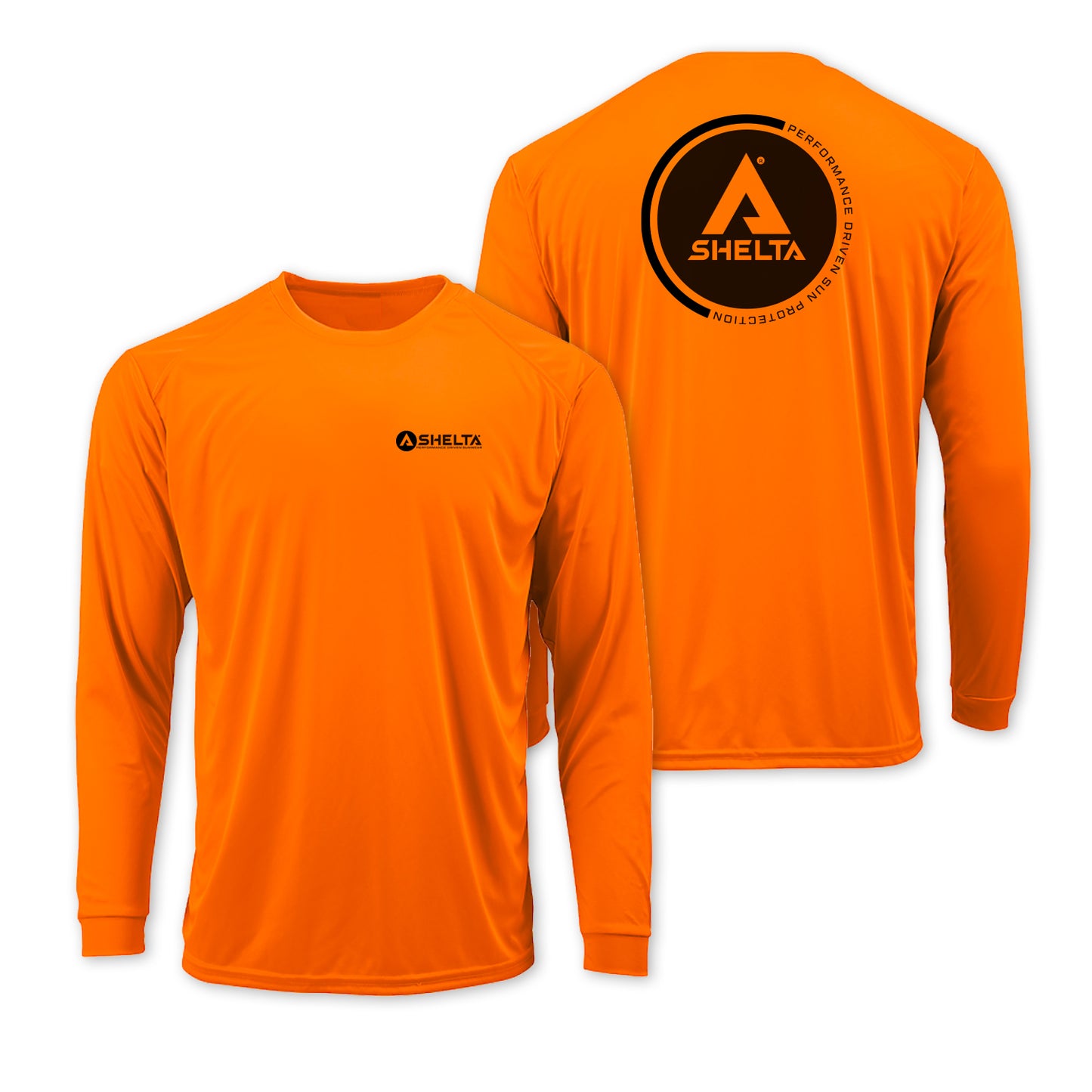 Shelta Long Sleeve Sun Shirt Eclipse Logo in Orange
