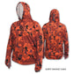 The Assault Hoodie in the color Burnt Orange Camo is engineered & built with sun protection, function, and durability in mind.  Offering features consistent with Shelta core values and innovation goals.   UPF 50+ UV protection, the highest rating given.  Blocks 98% of UVA/UVB radiation Loose comfort fit Moisture Wicking Sleeves with thumb hole & finger loop for multiple hand protection options