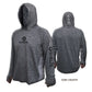 The Assault Hoodie in the Dark Granite Coloris engineered & built with sun protection, function, and durability in mind.  Offering features consistent with Shelta core values and innovation goals.   UPF 50+ UV protection, the highest rating given.  Blocks 98% of UVA/UVB radiation Loose comfort fit Moisture Wicking Sleeves with thumb hole & finger loop for multiple hand protection options