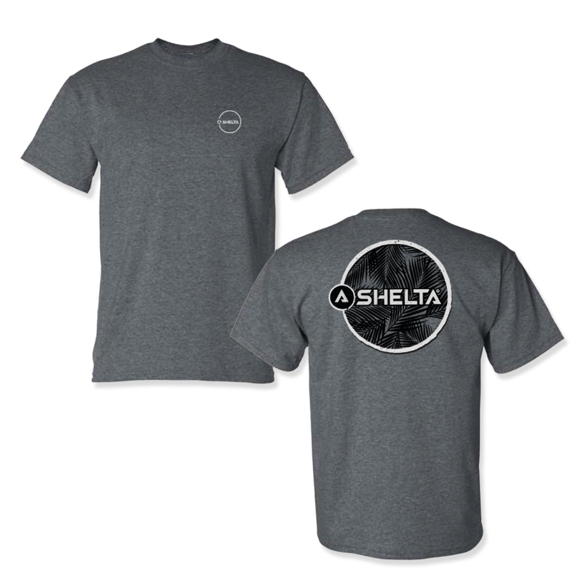 Palm Logo in Charcoal Heater. This heavy-duty 50/50 T-Shirt is made to work for you. This fabric is specifically designed to wick moisture away from the body, helping to keep you dry and cool. Soft, preshrunk cotton is blended with durable, colorfast polyester for optimal quality