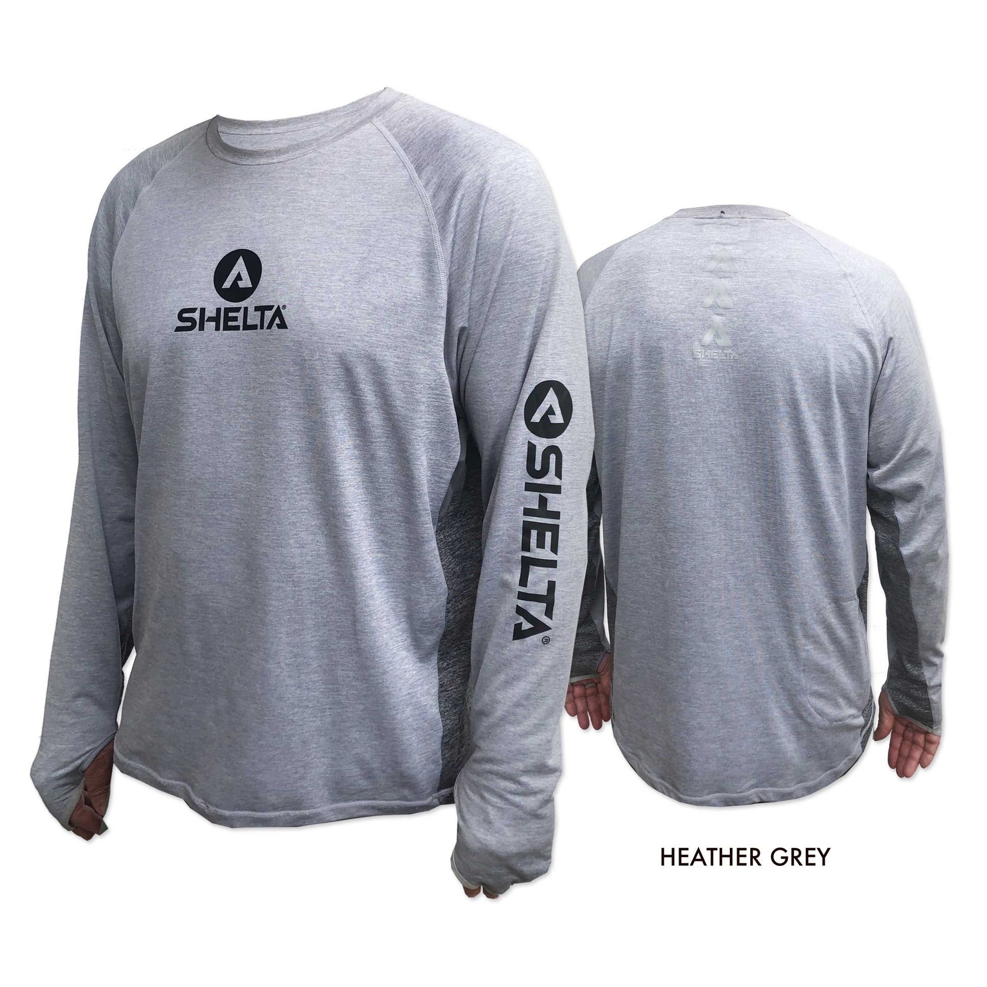 The Aquaterra Crew neck in Heather Grey is engineered & built with sun protection, function, and durability in mind.  Truly amphibious these technical tops work as well in the water as on land.  Offering features consistent with Shelta core values and innovation goals.   UPF 50+ UV protection, the highest rating given.  Blocks 98% of UVA/UVB radiation.