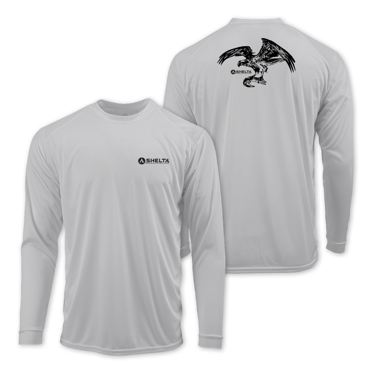 Shelta Short Sleeve Sun Shirt Osprey Logo in Aluminum Grey