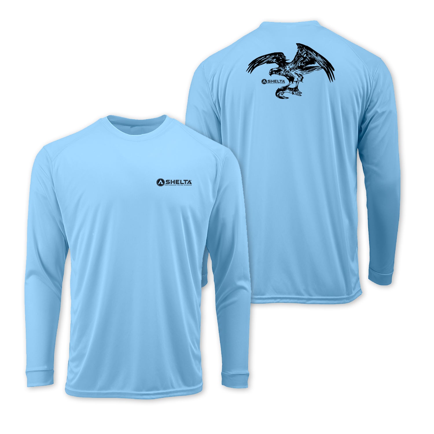 Shelta Long Sleeve Sun Shirt Osprey Logo in Pale Blue